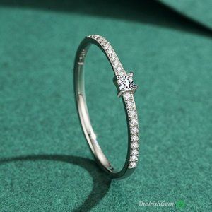 Dainty Pave Sterling Silver Ring